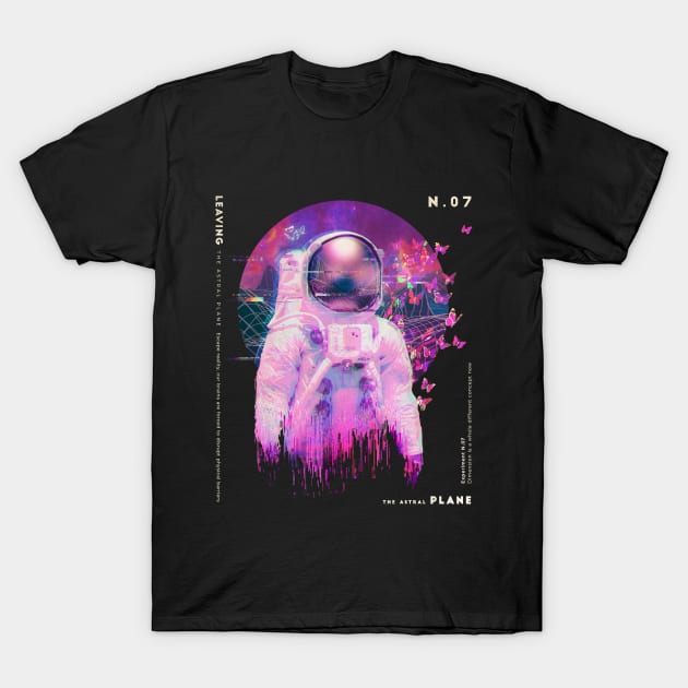 Vaporwave Astral Astronaut T-Shirt by Hmus